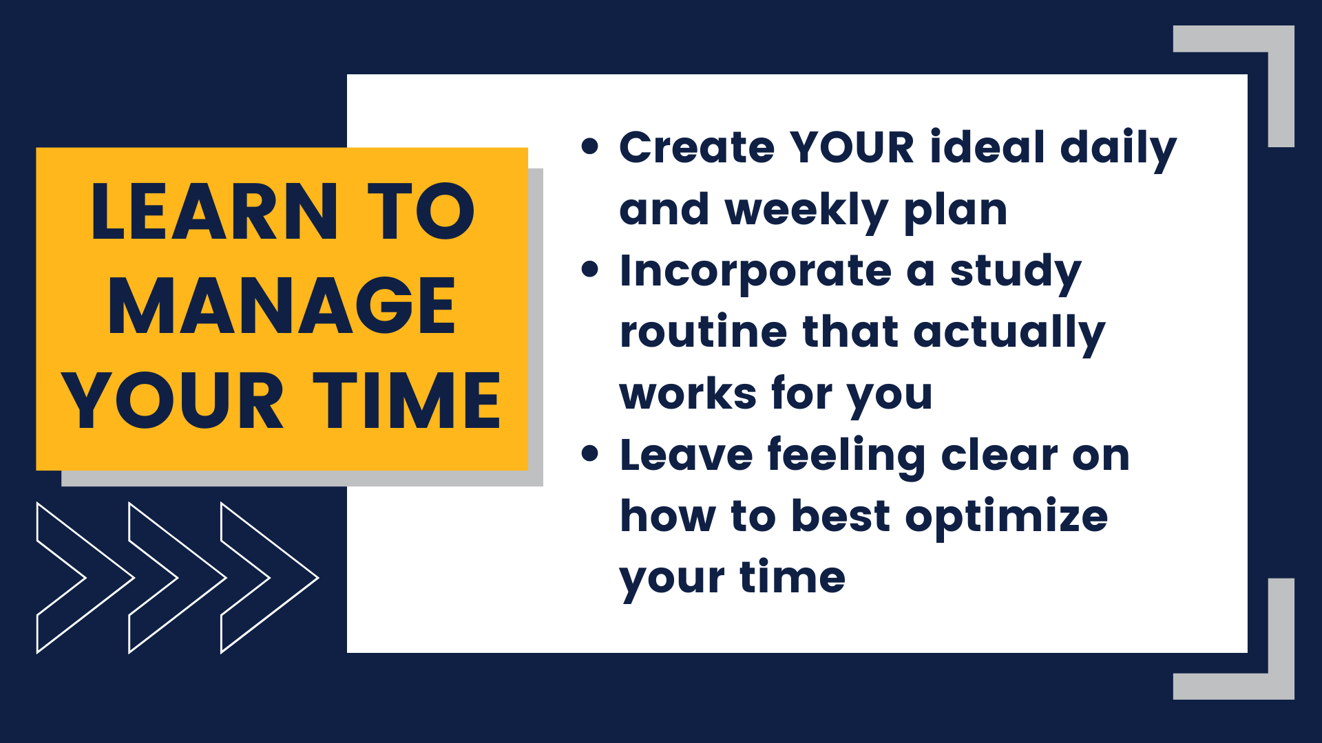 Learn to Manage your Time